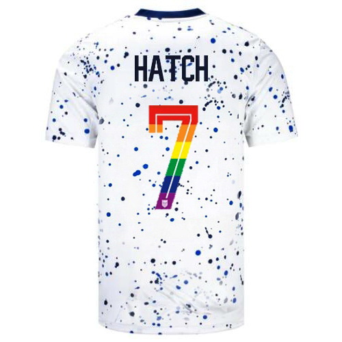 Ashley Hatch 2023/24 White USA Rainbow Men's Jersey