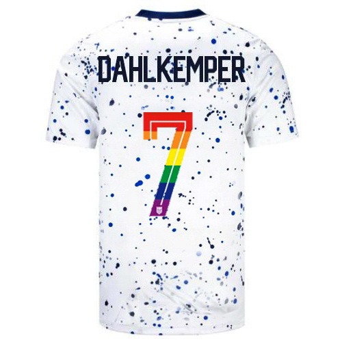 Abby Dahlkemper 2023/24 White USA Rainbow Men's Jersey