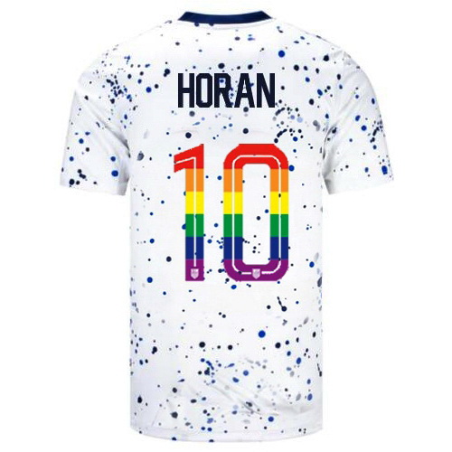 Lindsey Horan 2023/24 White USA Rainbow Men's Jersey