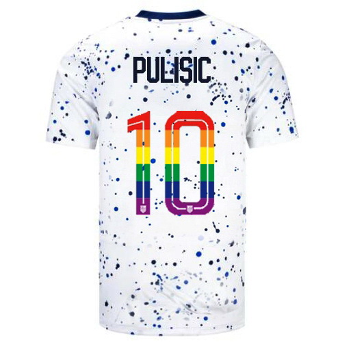 Christian Pulisic 2023/24 White USA Rainbow Men's Jersey