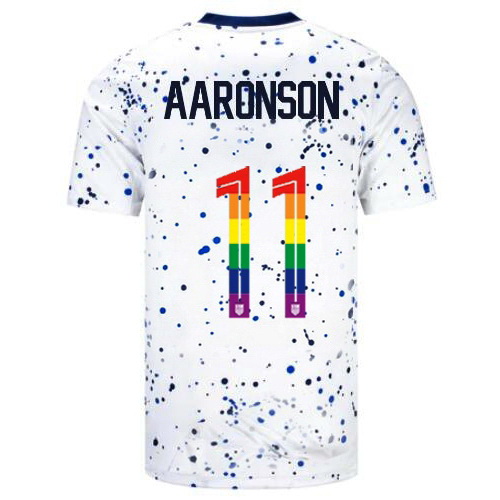 Brenden Aaronson 2023/24 White USA Rainbow Men's Jersey