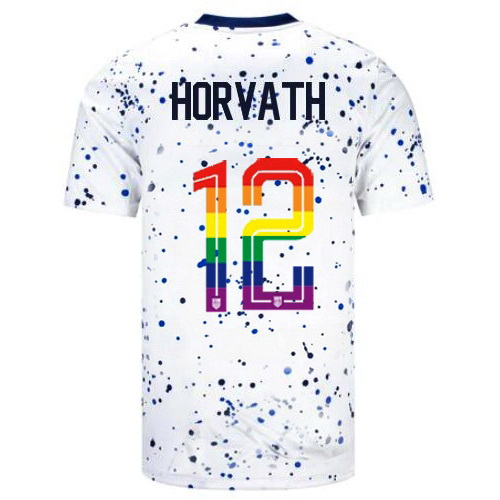 Ethan Horvath 2023/24 White USA Rainbow Men's Jersey