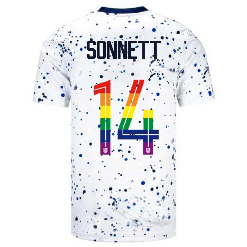 Emily Sonnett 2023/24 White USA Rainbow Men's Jersey