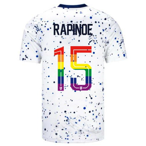 Megan Rapinoe 2023/24 White USA Rainbow Men's Jersey