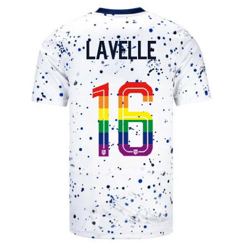 Rose Lavelle 2023/24 White USA Rainbow Men's Jersey