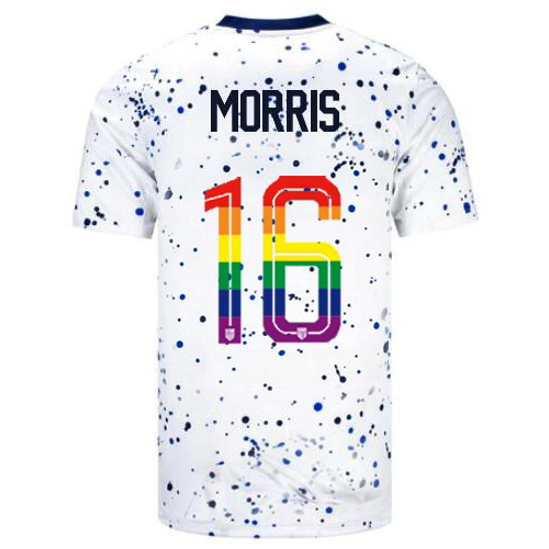 Jordan Morris 2023/24 White USA Rainbow Men's Jersey