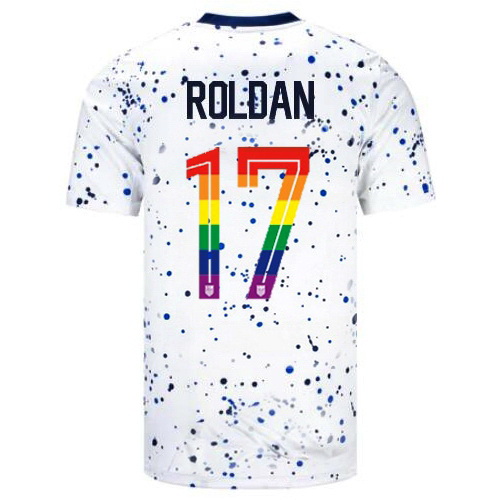 Cristian Roldan 2023/24 White USA Rainbow Men's Jersey