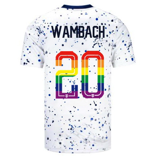 Abby Wambach 2023/24 White USA Rainbow Men's Jersey