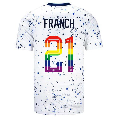 Adrianna Franch 2023/24 White USA Rainbow Men's Jersey