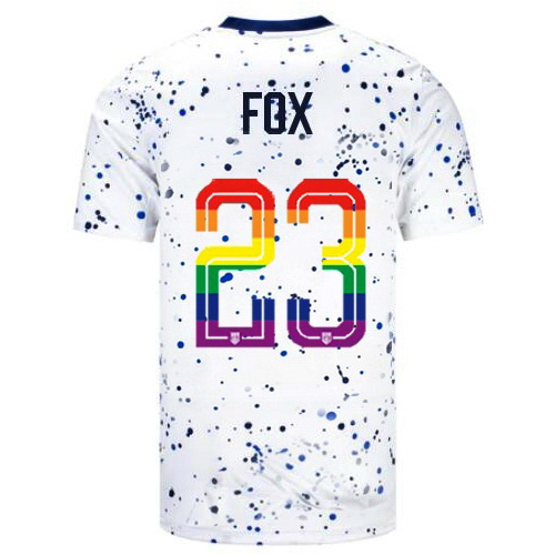 Emily Fox 2023/24 White USA Rainbow Men's Jersey