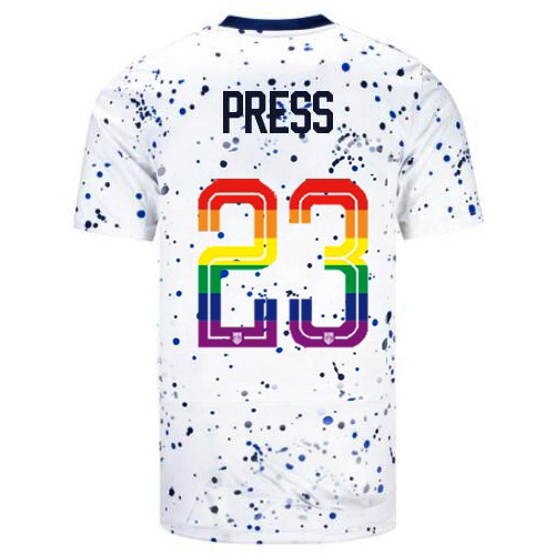 Christen Press 2023/24 White USA Rainbow Men's Jersey