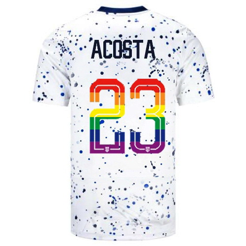 Kellyn Acosta 2023/24 White USA Rainbow Men's Jersey