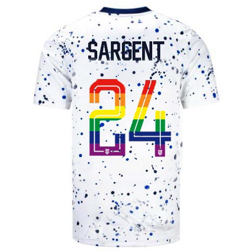 Josh Sargent 2023/24 White USA Rainbow Men's Jersey