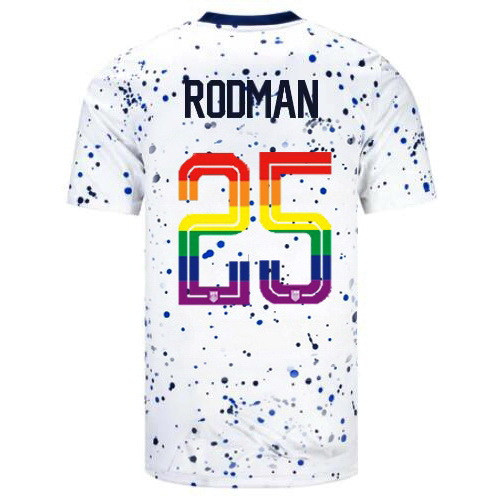 Trinity Rodman 2023/24 White USA Rainbow Men's Jersey