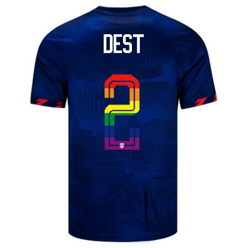 Sergino Dest 2023/24 Blue USA Rainbow Men's Jersey