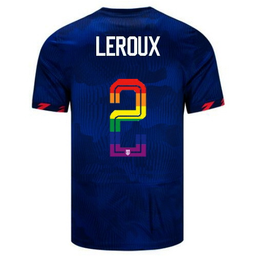 Sydney Leroux 2023/24 Blue USA Rainbow Men's Jersey