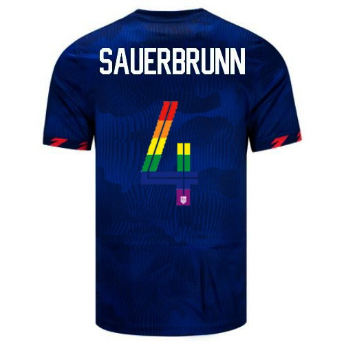 Becky Sauerbrunn 2023/24 Blue USA Rainbow Men's Jersey