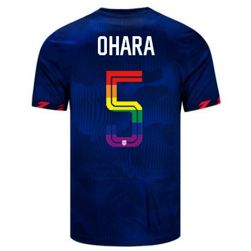 Kelley O'hara 2023/24 Blue USA Rainbow Men's Jersey