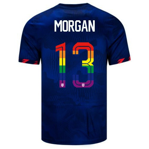 Alex Morgan 2023/24 Blue USA Rainbow Men's Jersey