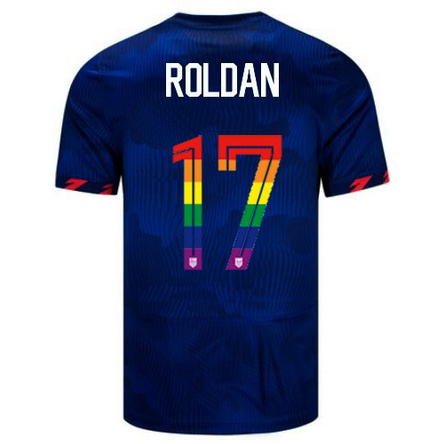 Cristian Roldan 2023/24 Blue USA Rainbow Men's Jersey