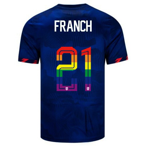 Adrianna Franch 2023/24 Blue USA Rainbow Men's Jersey