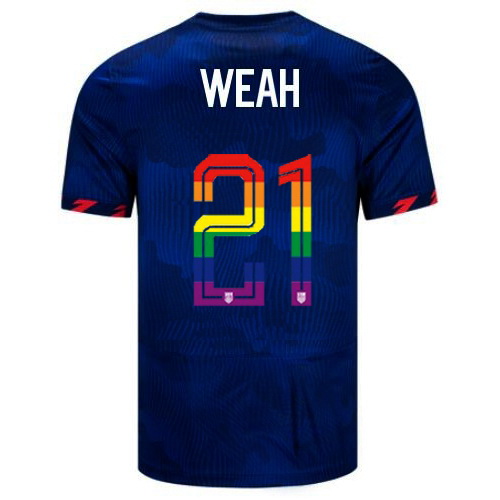 Tim Weah 2023/24 Blue USA Rainbow Men's Jersey