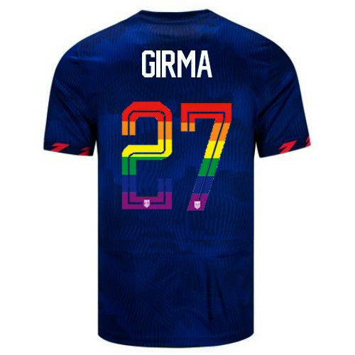 Naomi Girma 2023/24 Blue USA Rainbow Men's Jersey