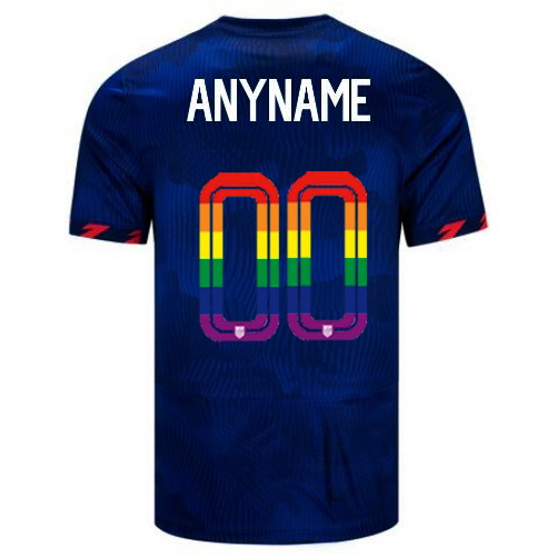 Customized 2023/24 Blue USA Rainbow Men's Jersey