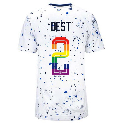 Sergino Dest 2023/24 White USA Rainbow Women's Jersey