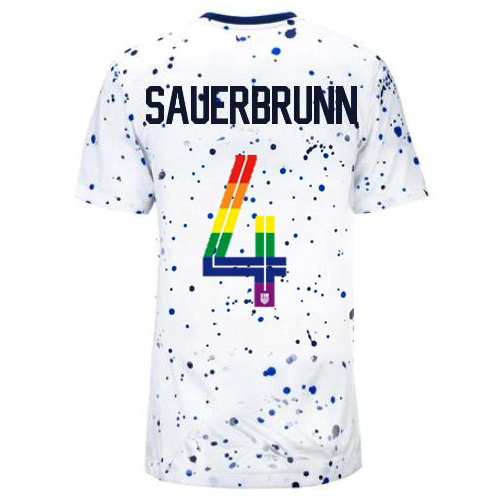 Becky Sauerbrunn 2023/24 White USA Rainbow Women's Jersey