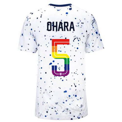 Kelley O'hara 2023/24 White USA Rainbow Women's Jersey