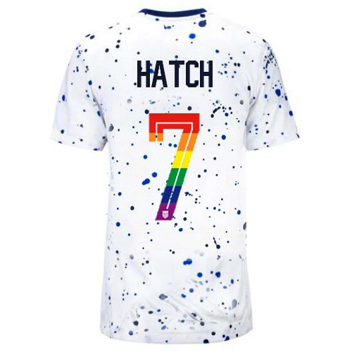 Ashley Hatch 2023/24 White USA Rainbow Women's Jersey