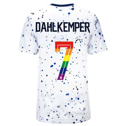 Abby Dahlkemper 2023/24 White USA Rainbow Women's Jersey