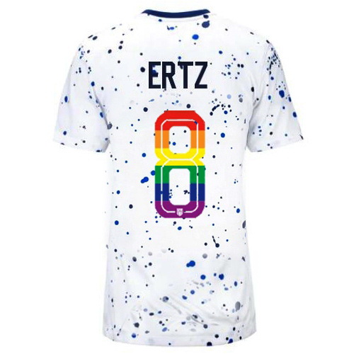 Julie Ertz 2023/24 White USA Rainbow Women's Jersey