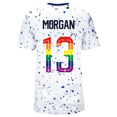 Alex Morgan 2023/24 White USA Rainbow Women's Jersey