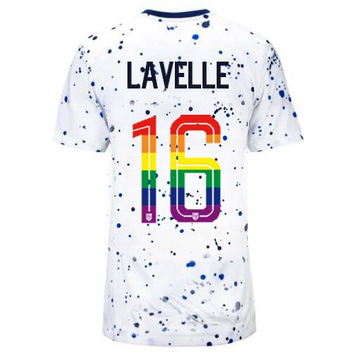 Rose Lavelle 2023/24 White USA Rainbow Women's Jersey