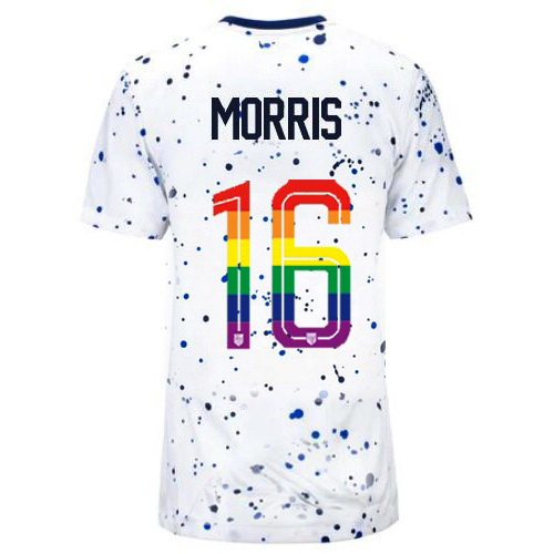 Jordan Morris 2023/24 White USA Rainbow Women's Jersey