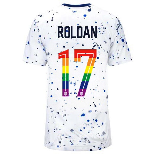 Cristian Roldan 2023/24 White USA Rainbow Women's Jersey