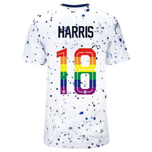 Ashlyn Harris 2023/24 White USA Rainbow Women's Jersey