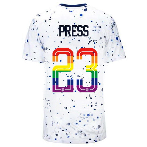 Christen Press 2023/24 White USA Rainbow Women's Jersey