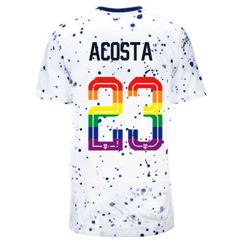 Kellyn Acosta 2023/24 White USA Rainbow Women's Jersey