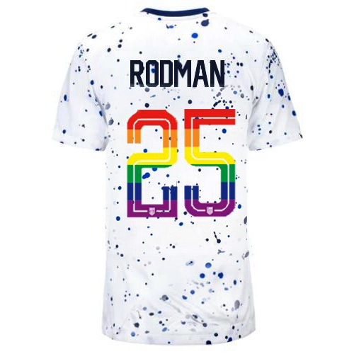 Trinity Rodman 2023/24 White USA Rainbow Women's Jersey