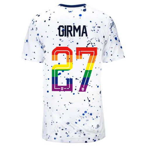 Naomi Girma 2023/24 White USA Rainbow Women's Jersey