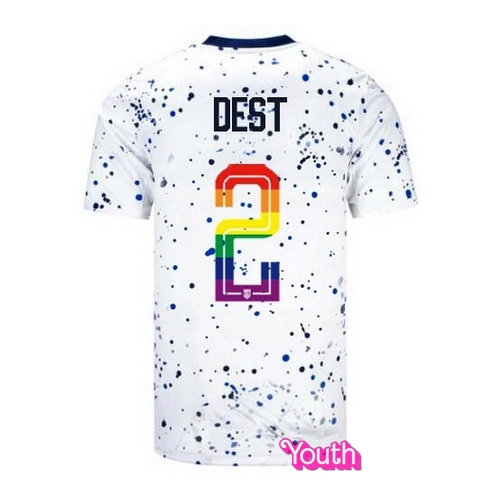 Sergino Dest 2023/24 White USA Rainbow Youth Jersey