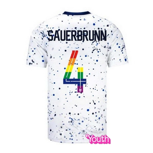 Becky Sauerbrunn 2023/24 White USA Rainbow Youth Jersey