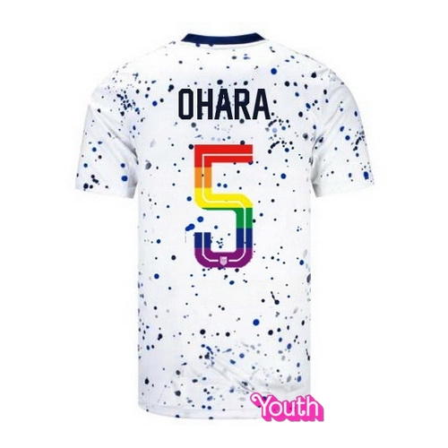 Kelley O'hara 2023/24 White USA Rainbow Youth Jersey