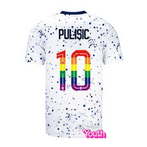 Christian Pulisic 2023/24 White USA Rainbow Youth Jersey