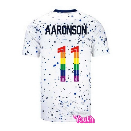 Brenden Aaronson 2023/24 White USA Rainbow Youth Jersey