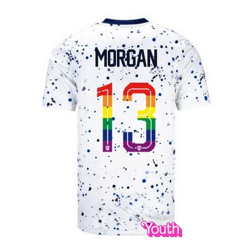 Alex Morgan 2023/24 White USA Rainbow Youth Jersey