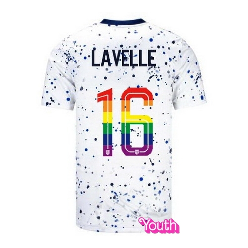 Rose Lavelle 2023/24 White USA Rainbow Youth Jersey